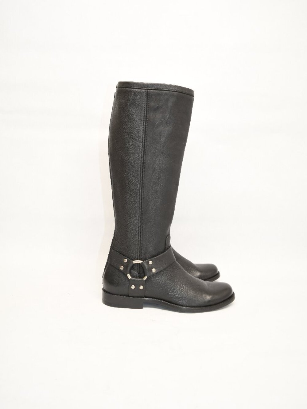 $350 Frye Phillip Harness Tall Boot RIDING Black Leather Size 6.5 B (RB)